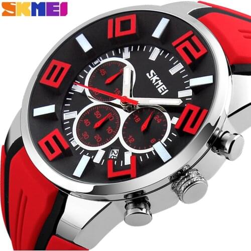 Skmei 9128 Men Quartz Watches Mens Fashion Casual Wristwatches Waterproof Casual Stop Sport Watch Relogio Masculino