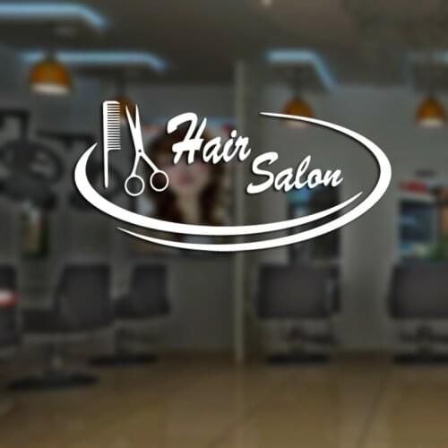 Scissor Beauty Salon Sticker Hair Salon Wall Decal Barber Shop Vinyl Window Decals Decor Mural Hairdresser Glass Sticke