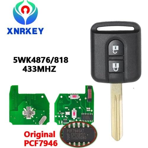 Free Shipping ( 1Pcs) Excellent Quality 2 Button Remote Transmitter Key Fob 2 Button 433Mhz ID46 For Nissan X-trail Navara