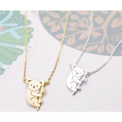 1PC Koala Necklace Australian Koala Bear Woodland Necklaces Pendants Animal for Women Jewelry Gift Collier Femme