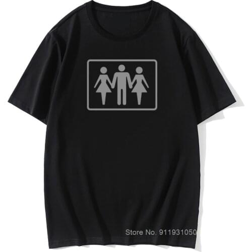 100% Cotton T-shirts Men Fun Tee Shirts Threesome Polygamy Pimp Funny T Shirt Newest Summer Tops
