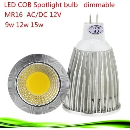 1X Super Bright Lampada LED Spotlight MR16 12V COB 9W 12W 15W LED Bulb Lamp WarmCool White LED Lighting