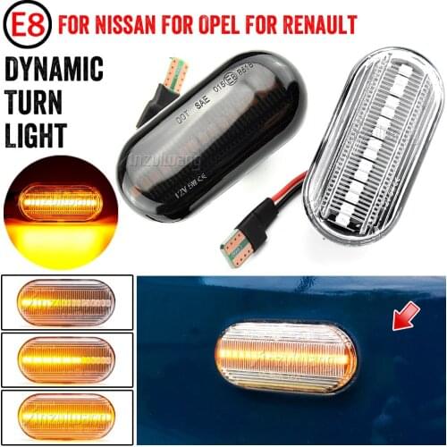 2PCS For Renault Led Dynamic Side Marker Turn Signal Light Sequential Blinker Light For CLIO ESPACE KANGOO MEGANE LAGUNA MASTER