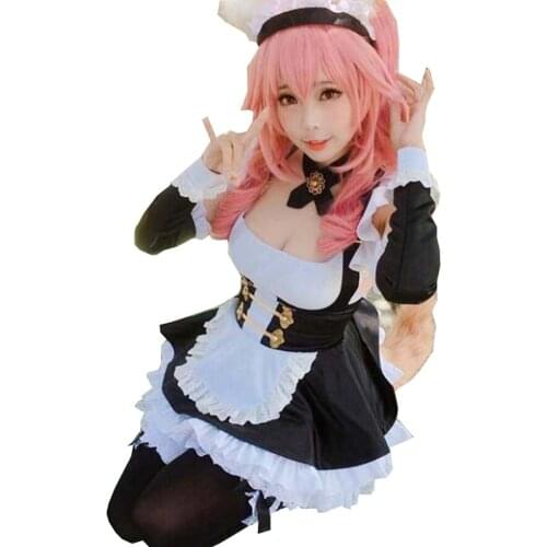 2018 Japanese FateEXTELLA Tamamo no Mae Cosplay Costume Carnaval Costume Maid Costume Full Set Party Cosplay Costumes