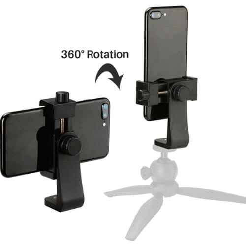 2020 New Universal Phone Tripod Mount Adapter Cellphone Clipper Stand Vertical 360 Degree Adjustable Holder