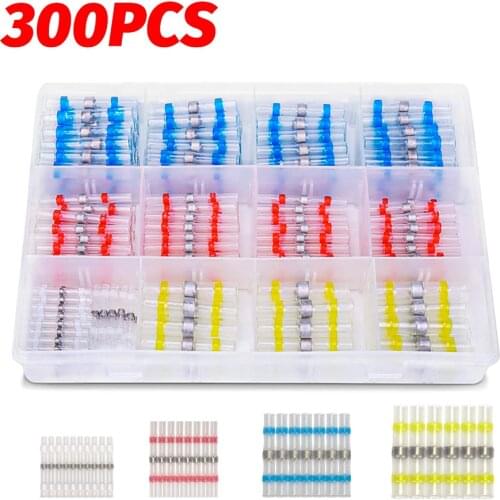 250/100Pcs Solder Seal Wire Connectors - Heat Shrink Solder Butt Connectors - Solder Connector Kit - Automotive Marine Insulated