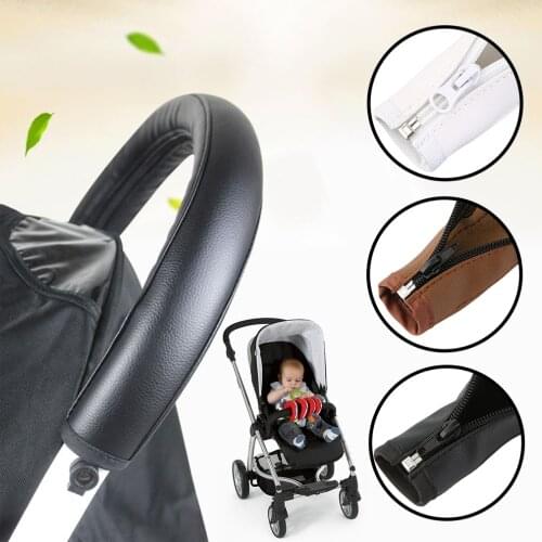 3 Colors Baby Pram Stroller Accessories Armrest PU Leather Protective Case Cover Arm Covers For Handle Wheelchairs Pushchair