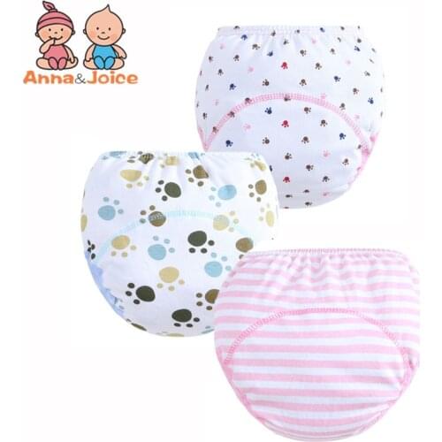 30 pcs/lot 3 Layers Baby Training Pants/ Learning Panties/ Infant Shorts Boy Girl Diapers Cotton Nappies Underwear TRX0069