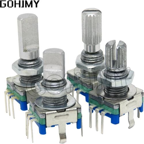 5PCS Half / Plum axis rotary encoder, handle length 15mm / 20mm code switch EC11 digital potentiometer with switch 5Pin 3Pin
