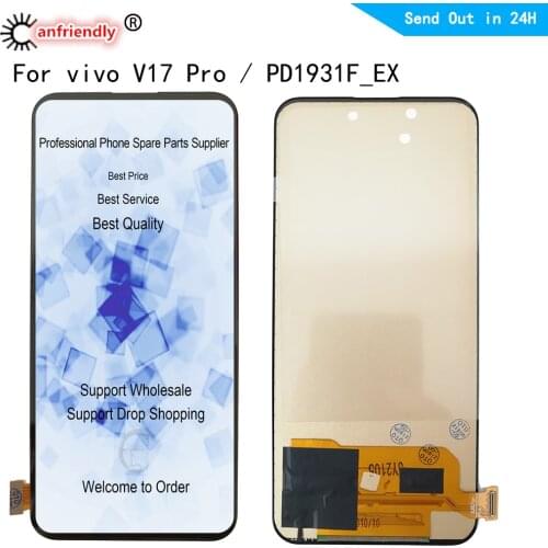 6.44" V17pro LCDs For Vivo V17 Pro 1909 PD1931F_EX 1910 LCD Display Touch Panel Screen Sensor Digitizer WIth Frame Assembly