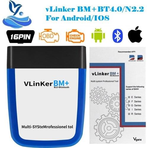 Vgate vlinker BM + OBD2 Bluetooth 3.0 / 4.0 for B-M-W scanner auto diagnostic tool ELM 327 ODB2 bimmercode