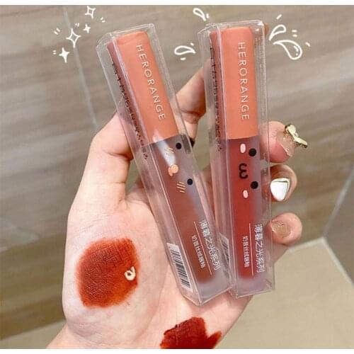 HERORANGE 2.2g Lip Gloss Velvet Texture Moisturizing Waterproof Korean Cosmetics Matte Lipstick for Girl