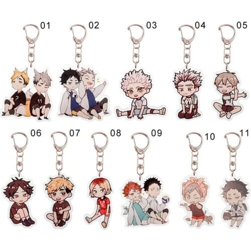Volleyball boy Key Chain Ring Anime Haikyuu!! Keyring Cute Cartoon Keychain sleutelhanger 2020 New Keychain Accessories