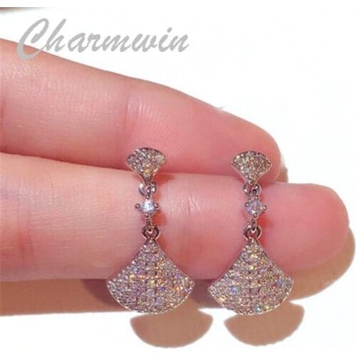 Charmwin New Fashion Korean Dangle Earrings For Women Earrings Exquisite Rhinestone Earrings Women PE1813