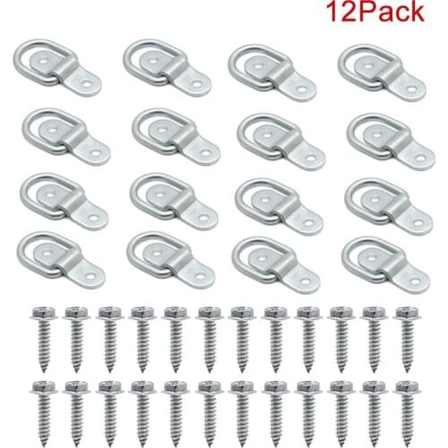 D-Ring Tie Downs 1/4" D-Rings Anchor Lashing Ring For Trailers Trucks RV Campers Vans ATV SUV Motorcycles Vehicle Tie Down Ring