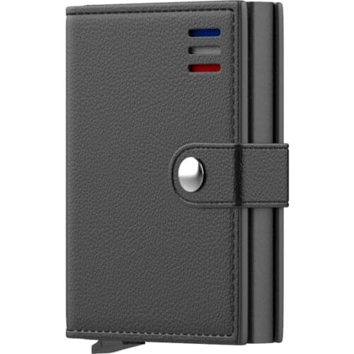 Card holder integrated metal leather anti-theft brush anti-degaussing automatic ejection large capacity aluminum alloy card box