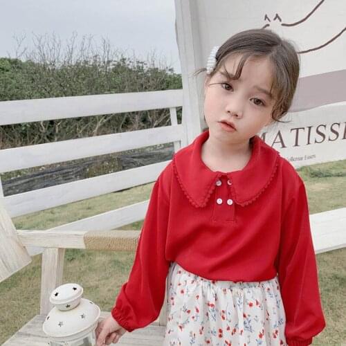 DFXD Kids Girls Clothes Chiffon Long Sleeve Shirts For 2-8Yrs Girls Blouse Baby Girls Princess Shirts Toddler Casual Tops Spring