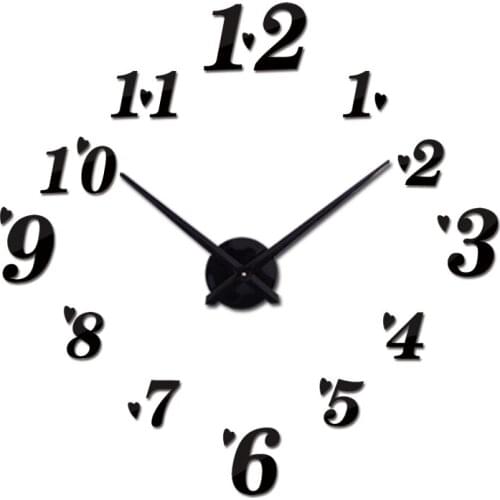 DIY new fashion clock watch Living Room Quartz Acrylic Mirror effect home decoration Modern Wall Stickers still life