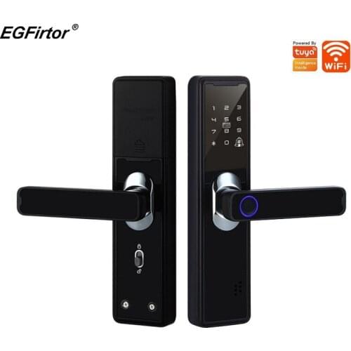 Wifi Smart Door Lock Tuya Wifi Remote Electronic Password IC Card Smart Door Locks Security Alarm Anti-theft Home Door Lock