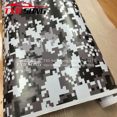 Good Digital Adhesive Black White Camo Vinyl Wrap Camouflage Film With Air Bubble Free For Car Wrapping Motocycle Decal Graphics