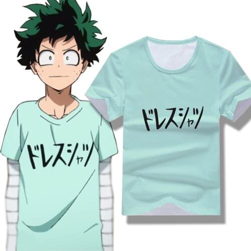 My Hero Academia Boku no Hero Academia Cosplay Costume Midoriya Izuku Deku Men Short Sleeve Summer T-Shirts Tee Casual Tshirt