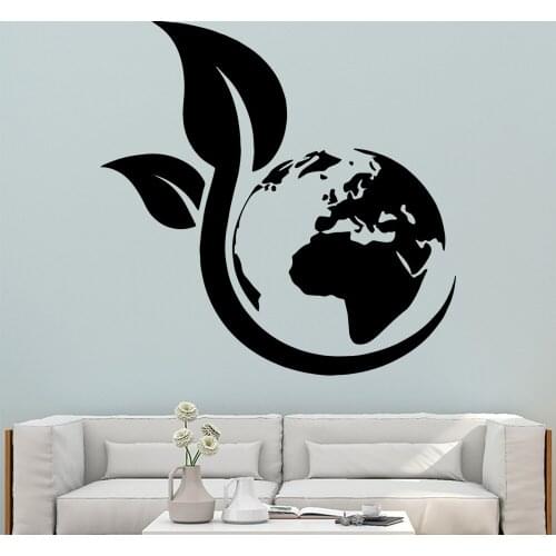 Creative Earth Vinyl Wall Sticker Decor For Living Room Kids Room Decoration Background Decals Murals naklejki vinilo decorativo