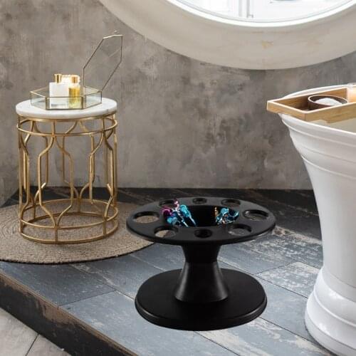 M68E Round Hair Styling Tools Stand Salon Brushes Organizer Scissors Roll Comb Holder