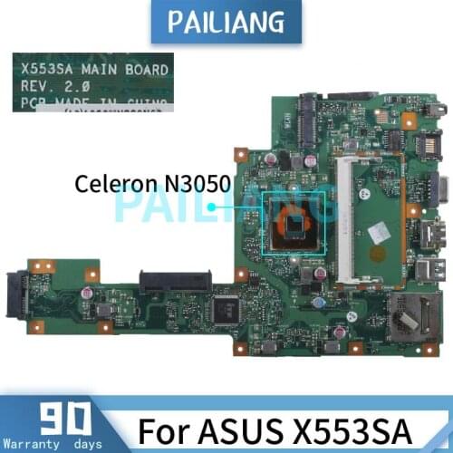 PAILIANG Laptop motherboard For ASUS X553SA Celeron N3050 Mainboard REV:2.0 SR29H DDR3 tesed