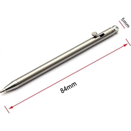 Multifunction Mini Keychain Bolt Action Pen Stainless Steel EDC Ballpoint Pen