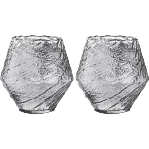 Irregular Whirlwind Texture Whiskey Glasses Clear Transparent Nordic Modern Look Wine Coffee Cup for Kitchen Bar Cocktail