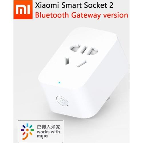 New Xiaomi Mijia Smart Socket Plug 2 Bluetooth Gateway Version WiFi Wireless Remote Socket Adaptor Power on And Off with Phone