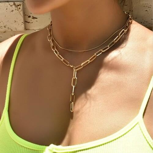 New Fashion Jewelry Necklace Punk Twist Multi-layer Necklace Women Accessories Gothic Statement Necklace Wholesale Bijoux Femme