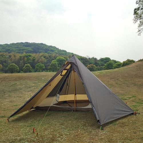 Pyramid Tent Ultralight Tent With Two Door Tents Outdoor Camping Tent Teepee Tent 3-4Person 20D Silicone Nylon Tents For Camping