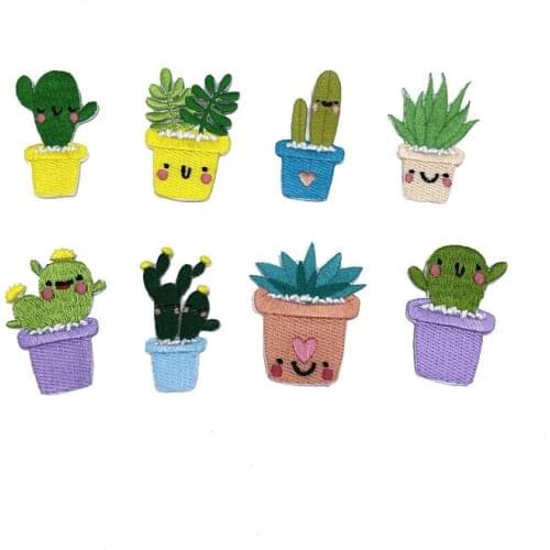 Embroidery sequined Flowerpot Patches Iron On Clothing bags For clothing DIY Craft