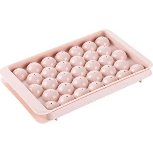 Ice Cube Tray 18/33 Grid with Lid Plastic Ice Molds Home Bar Party Use Round Ball Diamond Shape Ice Cube Makers Kitchen Tools
