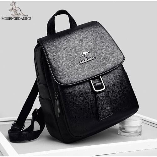 New Style Casual Designer Ladies Backpack High Quality Leather Fashion Solid Color Multifunctional Shoulder Bag Travel Bags Sac