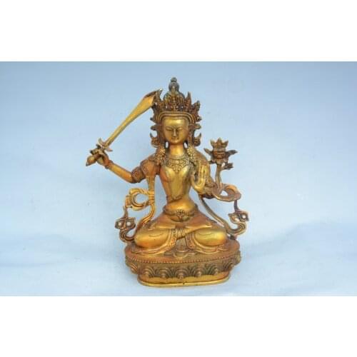 Rare Old copper carving-- Protect the country and the King Buddha Statue, best collection adornment, free shipping