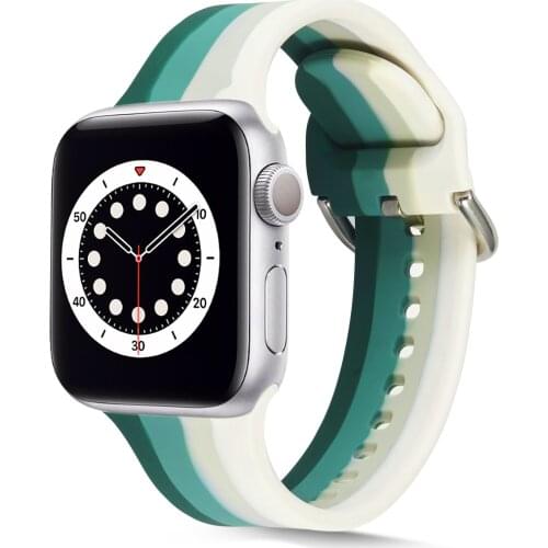 Sports silicone strap for Apple watch band 44mm 40mm series 6 5 4 SE Color Silicone Bracelet Wristband for iwatch 3 2 42mm 38mm