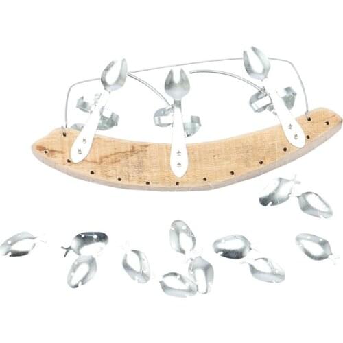 Fishing Man Spoon Fish Sculptures Wind Chime Indoor Outdoor Hanging Ornament Decoration