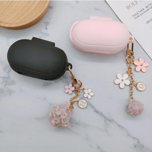 Cute Korean Hairball Flower Silicone Case for Samsung Galaxy Buds 2019/ Buds+ Plus Cover Earphone Accessories Protect Sleeve