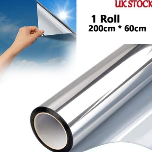 Glass Sticker Window Privacy Silver Transparent Sunscreen Film Vinyl Adhesive One Way Mirror PET UV-Proof Solar Insulate Sticke