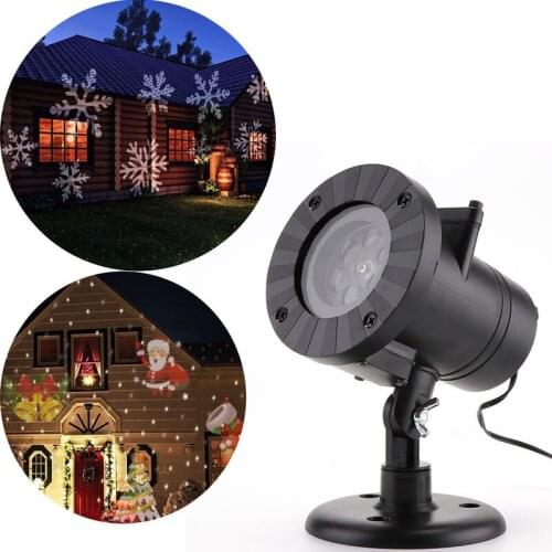 LED 12pattern Christmas Laser Snowflake Projector Outdoor Waterproof Disco Lights Home Garden Star Light Indoor Decoration lamp