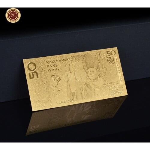 Unique Metal Craft Poland 50 Gold Plated Banknote Fine Best Gifts