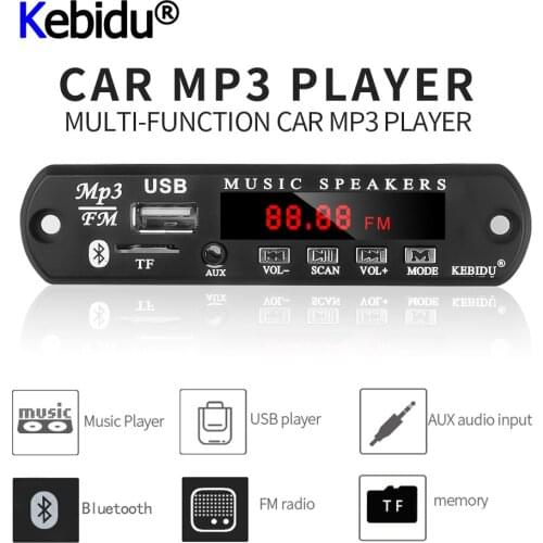 V19 Wireless Bluetooth 5V-12V MP3 WMA Decoder Board Audio Module USB TF Radio For Car