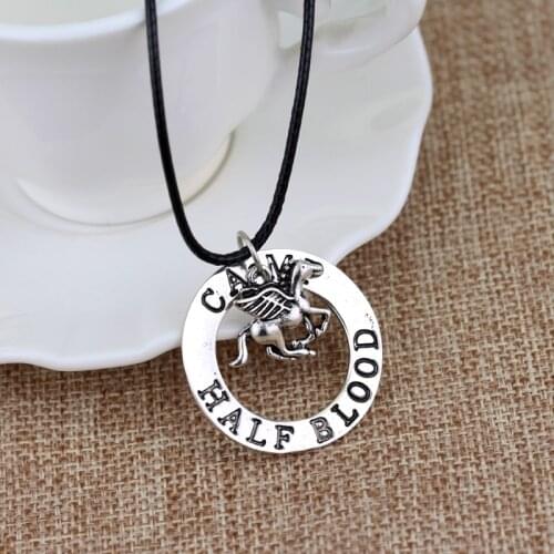 Hot Percy Jackson Pegasus Camp Half Blood Vintage Alloy Pendent Multilayer Necklace Movie High Quality Women Men