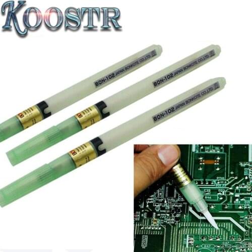 High quality 5pcs 7ML BON-102 Soldering Pen PCB Soldering Solder Tool Brush Head Flux Paste/Solder Paste/Flux Pen