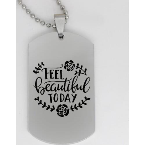 Ufine jewelry girl gift pendant army card feel beautiful today stainless steel customed necklace N4277