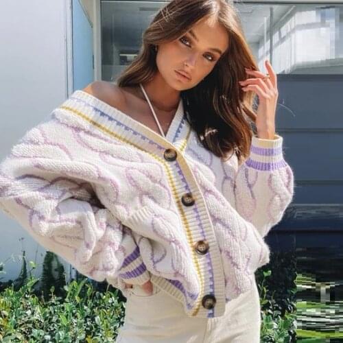 AYUALIN Boho Long Sleeve Pull Knitted Sweaters coat Women Outwear Vintage Autumn Winter Warm Jumper Loose Oversize Cardigan