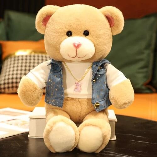 1pc 32/40cm Kawaii Vest Teddy Bear Plush Toys Cute Animals Bear with Clothes Soft Dolls Stuffed Pillow Lovely Gift for Baby Kids