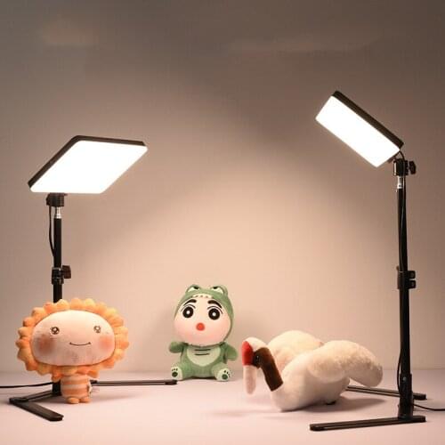 10inch Dimmable LED Video Light Panel EU Plug with stand 3200k-6000k Photography Lighting For Live Stream Photo Studio Fill Lamp